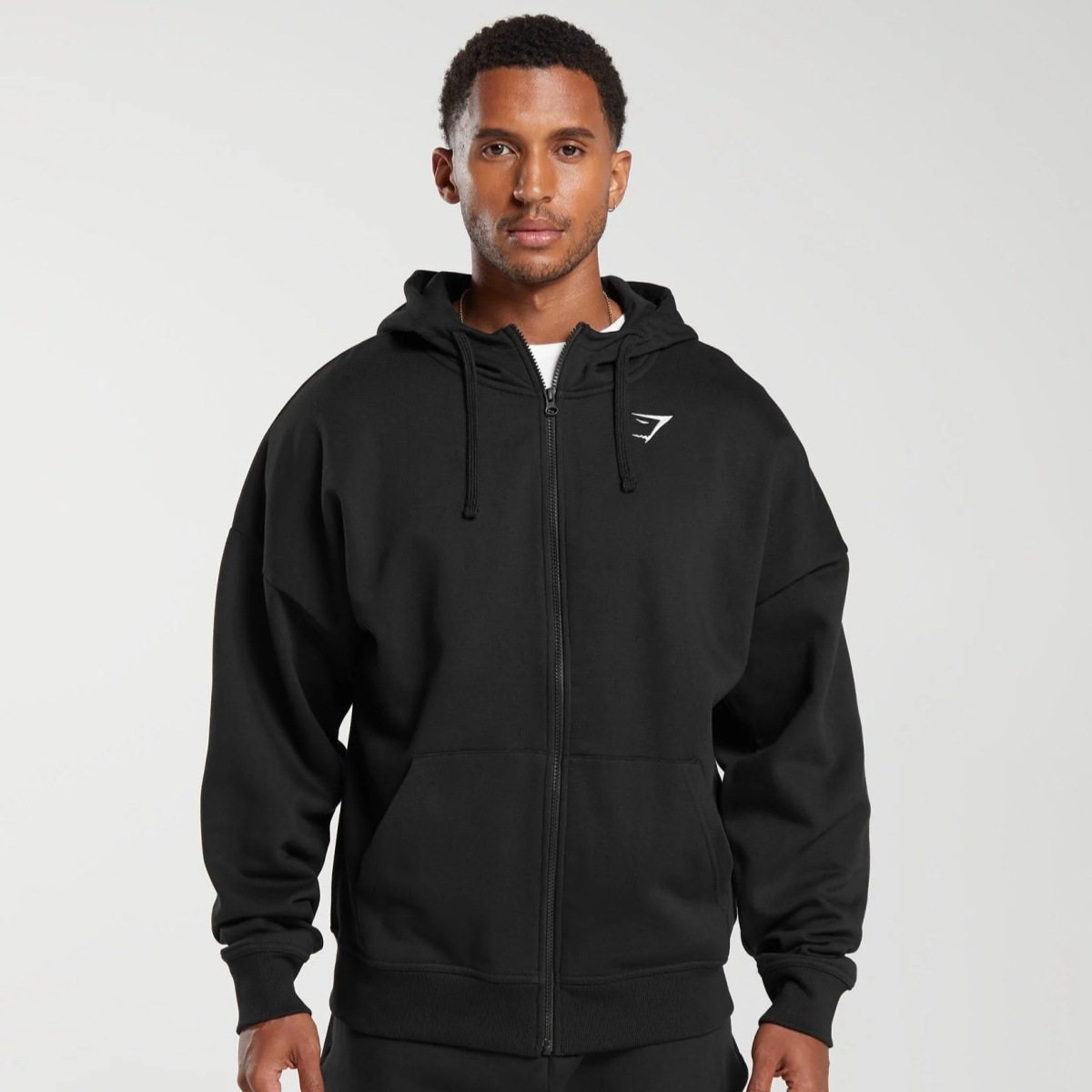 GYMSHARK鲨鱼男式拉链连帽卫衣休闲运动居家连帽衫卫衣男女同款