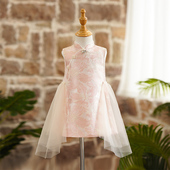 女童旗袍2025新款 儿童周岁礼服小女孩走秀演出服洋气汉服表演服装