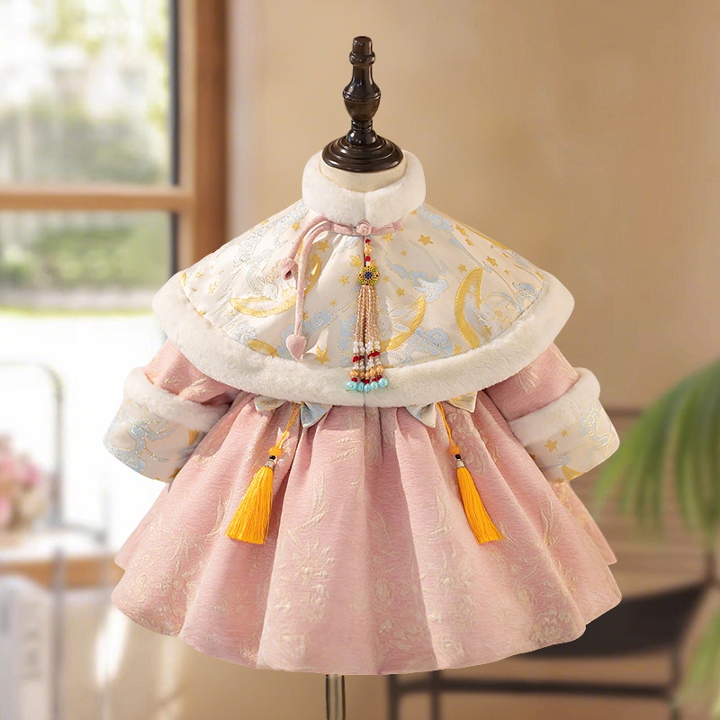 儿童礼服公主裙高端女童冬花童婚礼小女孩拜年服主持人钢琴演出服