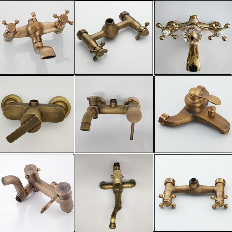 全铜仿古单把水阀淋浴花洒