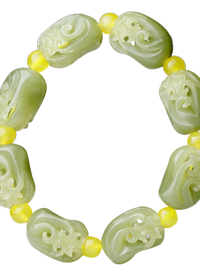 甄选老坑玉料镂空雕刻福寿连连