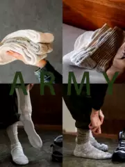 Beeff Heavy-Duty "Military Training Socks" Amekaji Retro Combat Socks Boot Socks Autumn and Winter Warm and Wear-Resistant