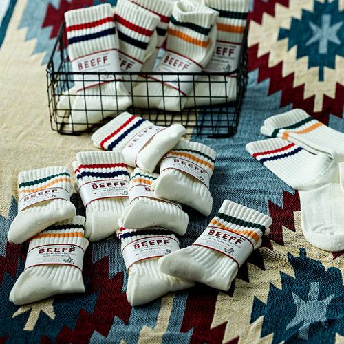 Beeff复古学院风长袜毛巾底