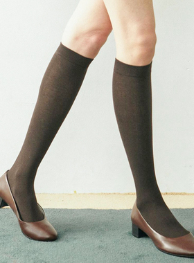 Beeff女 无骨平纹小腿袜女高筒显瘦棉袜保暖学生学院风jk秋冬日系