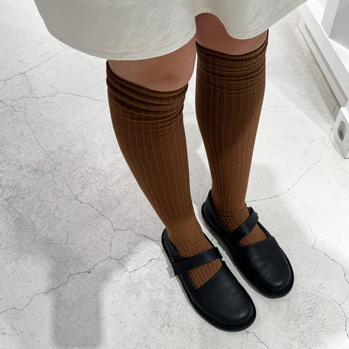 BEEFF长筒袜坑条设计双面穿