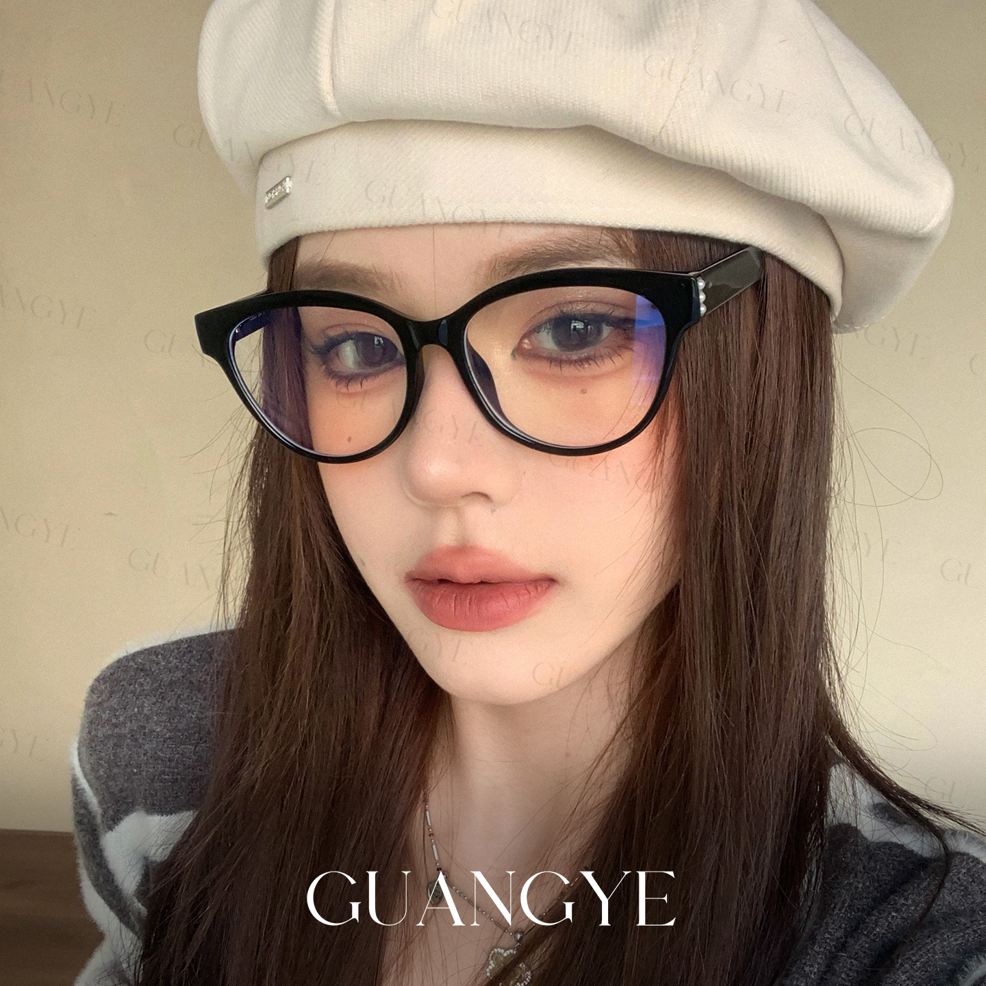 光野韩版复古小香猫眼眼镜