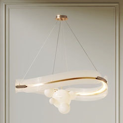 白色奶油风圆环客厅吊灯