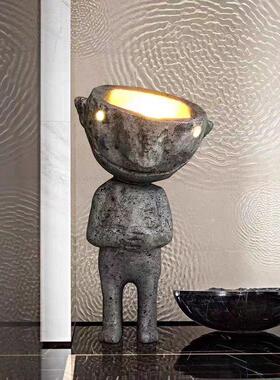 卡通外星大头人物玻璃钢摆件