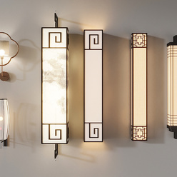 新中式方形餐厅客厅壁灯