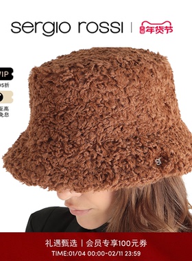 Sergio Rossi/女士SR MUPPET系列毛绒渔夫帽水桶帽