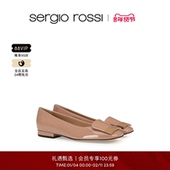 单鞋 Sergio SR1系列秋季 裸色漆皮浅口平底鞋 Rossi SR女鞋