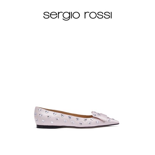 Sergio Rossi/SR女鞋SR1系列爱心钻饰平底鞋【礼物】
