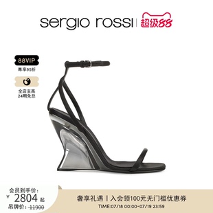 EVANGELIE系列坡跟一字帶高跟鞋 Sergio Rossi SR女鞋 涼鞋