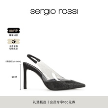 Sergio Rossi/SR女鞋EVANGELIE系列钻饰细跟高跟鞋凉鞋