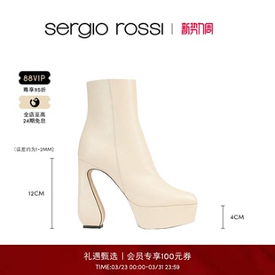 ROSSI系列时尚 Sergio SR女鞋 潮流高跟粗跟短靴女踝靴 Rossi
