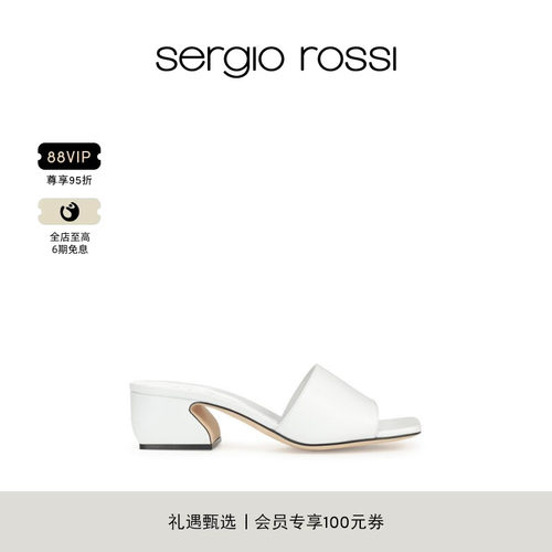 Sergio Rossi/SR女鞋SI ROSSI系列粗跟低跟凉鞋