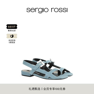 Sergio Rossi/SR女鞋SR TWENTY BUCKLE系列平底百搭方头凉鞋单鞋