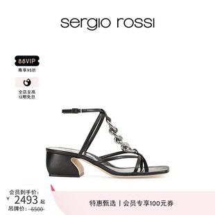 Sergio SR女鞋 ROSSI系列漆皮粗跟涼鞋 Rossi