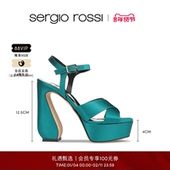 Rossi SR女鞋 Sergio ROSSI系列通勤高跟粗跟厚底防水台凉鞋 女