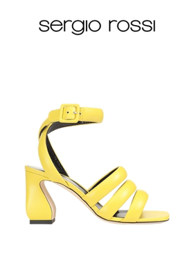 Sergio Rossi女鞋SR ROSSI系列通勤高跟鞋粗跟凉鞋单鞋