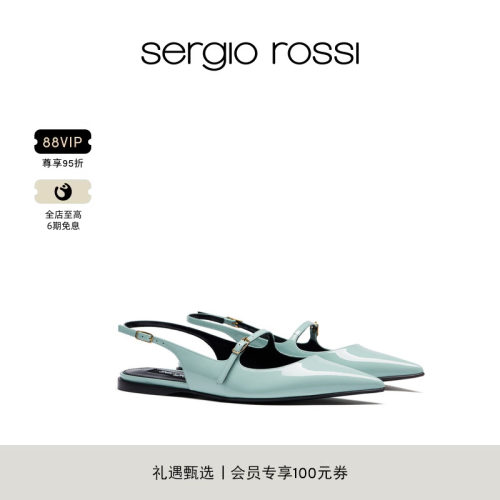 Sergio Rossi/SR女鞋 GODIVA系列一字带平底尖头凉鞋