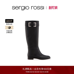 SR女鞋 PRINCE系列粗平跟高筒靴 Rossi Sergio