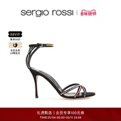 Rossi SR女鞋 GODIVA系列钻饰细跟一字带高跟鞋 Sergio 凉鞋