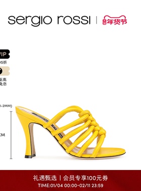 Sergio Rossi/SR女鞋SR ALICUDI系列纯色百搭休闲高跟凉鞋拖鞋