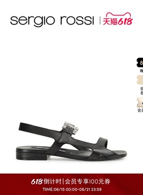 Sergio RossiSergio Rossi/SR女鞋SR TWENTY BUCKLE系列平底凉鞋