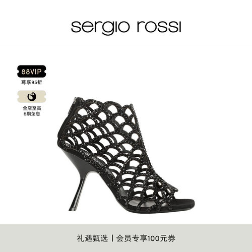 Sergio Rossi/SR女鞋SR MERMAID系列美人鱼方头鱼嘴高跟鞋凉鞋