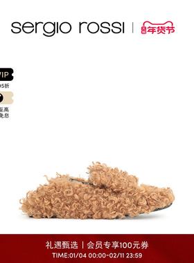 Sergio Rossi/SR女鞋SR1系列方头简约通勤茸茸鞋一脚蹬懒人鞋女