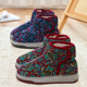 女款 2025冬季 新款 老人冬天女士手工国风妈妈花棉鞋 加绒加厚棉拖鞋