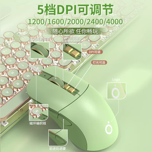前行者G309有线鼠标游戏静音电竞女生商务办公滑鼠笔记本台式电脑