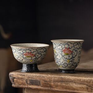 火石红复古陶瓷茶杯主人杯