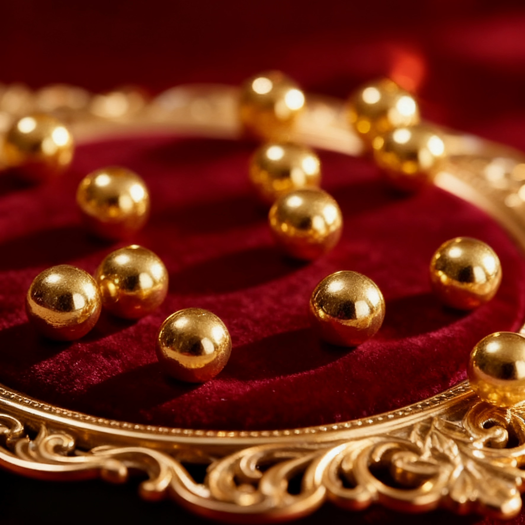 足金小金珠手链两世欢莲蓬转运珠