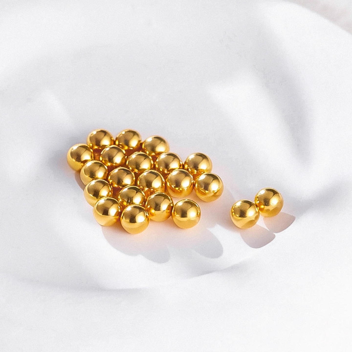 【金囍福】金珠足金999转运珠子小金珠子足金999纯金编绳手串黄金