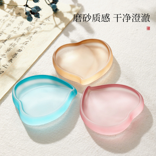 一字见心琉璃笔搁墨碟水晶笔搁笔山书法专用镇纸镇尺搁笔毛笔架笔托创意墨碟山川笔搁文房四宝摆件笔架