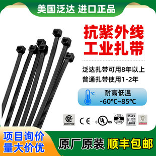 美国panduit泛达原装进口耐高低温工业级黑色尼龙扎带自锁式线束
