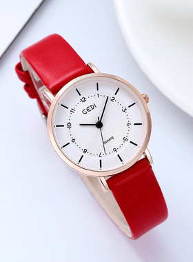 GEDI新款罗马数字圆盘时尚表皮带款支持
