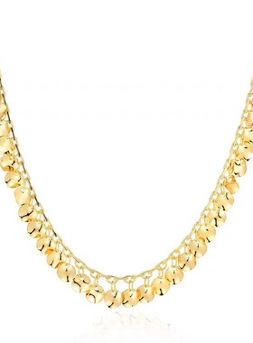 18K铜扭扭片吊坠项链女轻奢小众高级感设计锁骨链气质时尚毛衣链