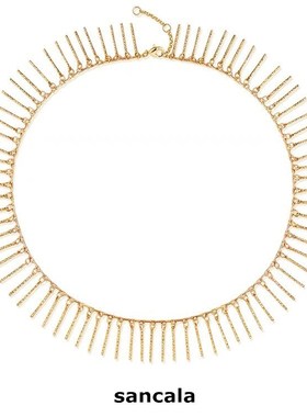 原创18K流苏项链设计花团流苏锁骨链小众设计感简约网红装饰颈链