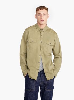J.crew成衣染色做旧水洗双袋衬衫