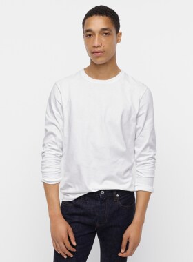 J.crew经典复刻Always水洗做旧长袖T恤重磅厚挺打底纯色棉男JCREW