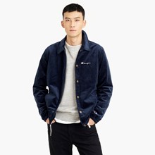 Champion冠军联名J.crew天鹅绒潮牌运动纽扣教练夹克外套男JCREW