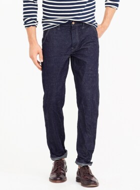 J.crew高端复古RRL风W&B日本棉Indigo靛蓝染赤耳丹宁牛仔裤JCrew