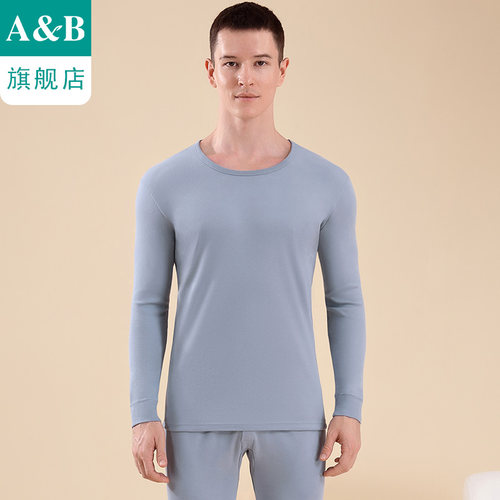 AB内衣纯棉刷绒男士圆领套装