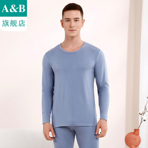 ab保暖内衣秋冬男圆领保暖套装弹力舒适男士秋衣秋裤R968