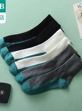 ab内衣男棉质抗菌防臭四季吸汗透气运动休闲男士中筒袜WZ01