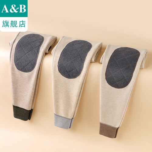 ab内衣男士保暖裤羊绒蚕丝护腰护膝保暖裤弹力修身保暖单裤D981