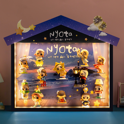 适用POPMART泡泡玛特Nyota你我皆星辰盲盒手办桌面壁挂展示盒礼品